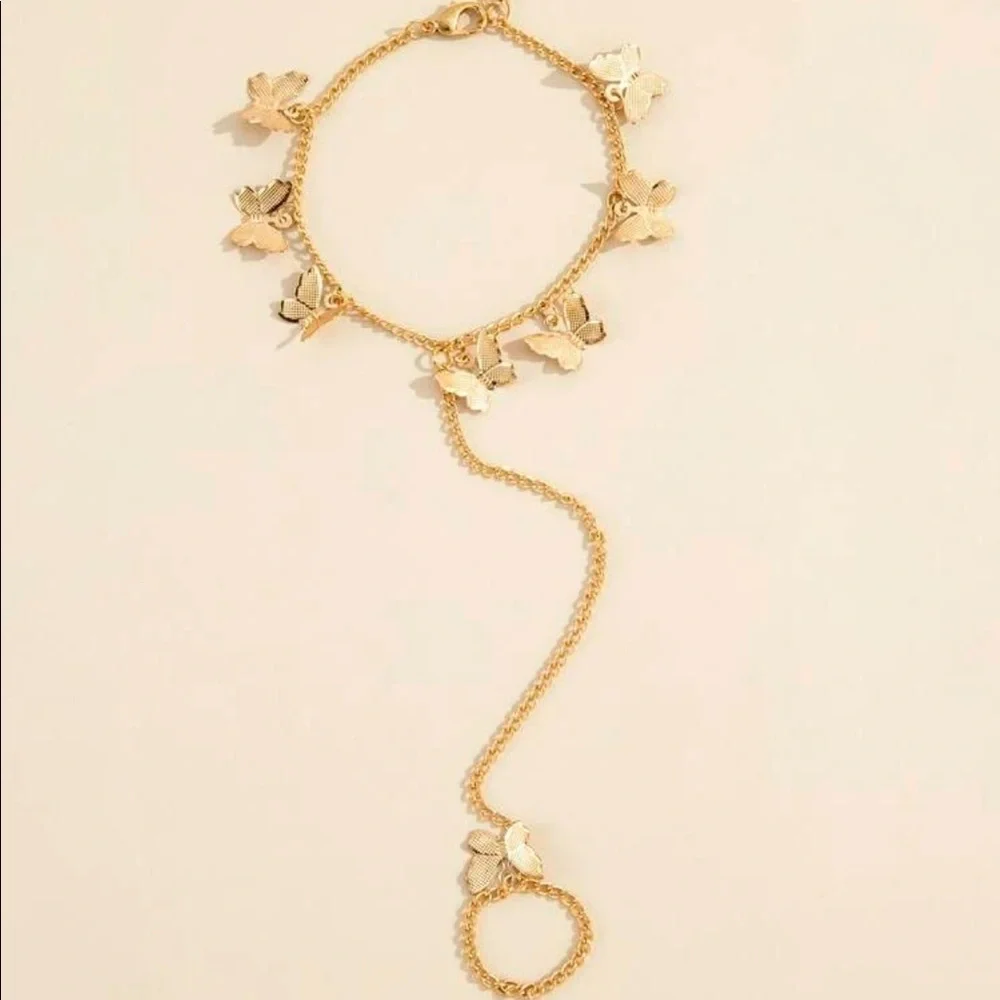 Gold Butterfly Bracelet - Picture 2 of 5